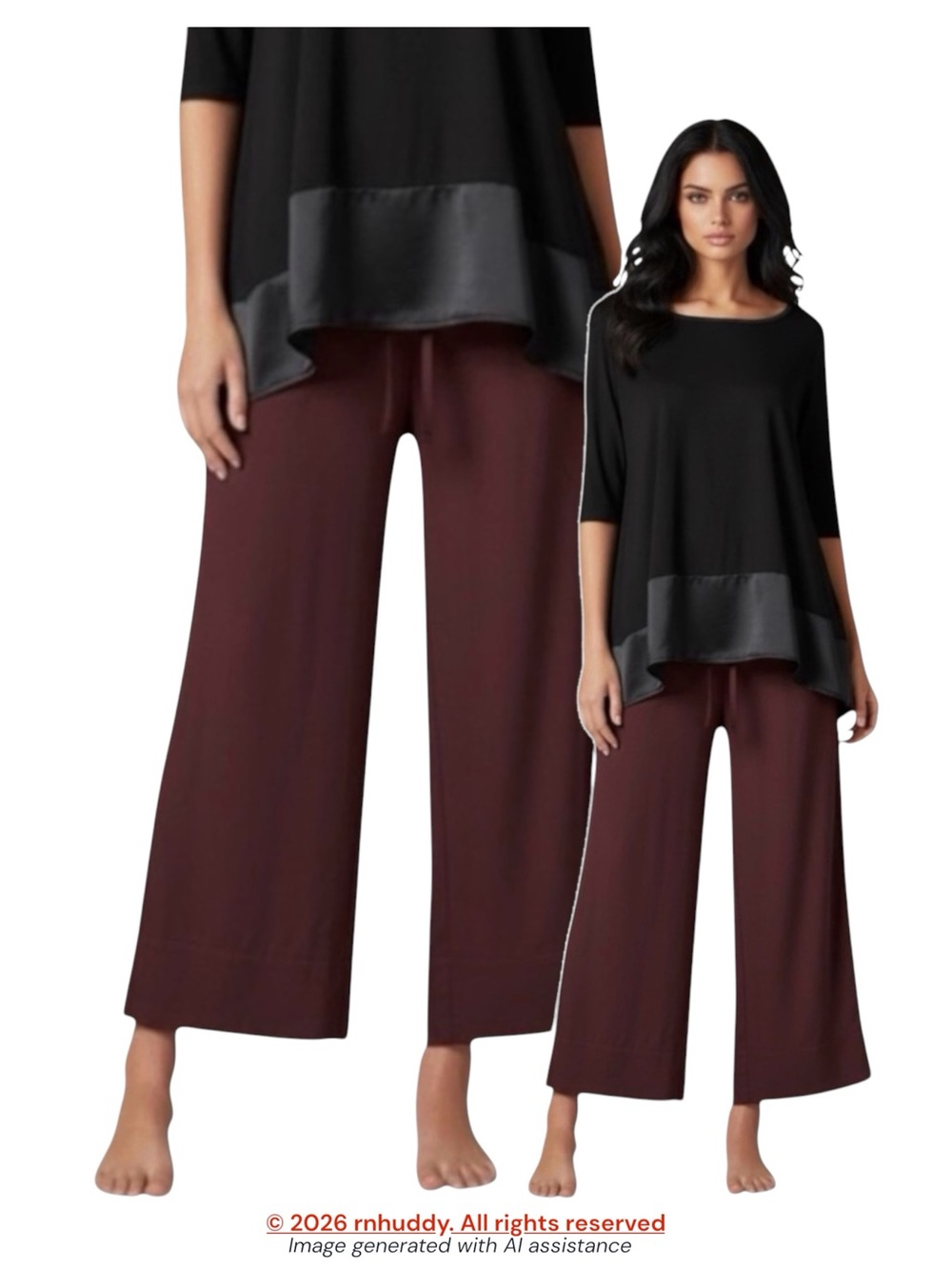 Banana Republic L burgundy satin drawstring PJ pants